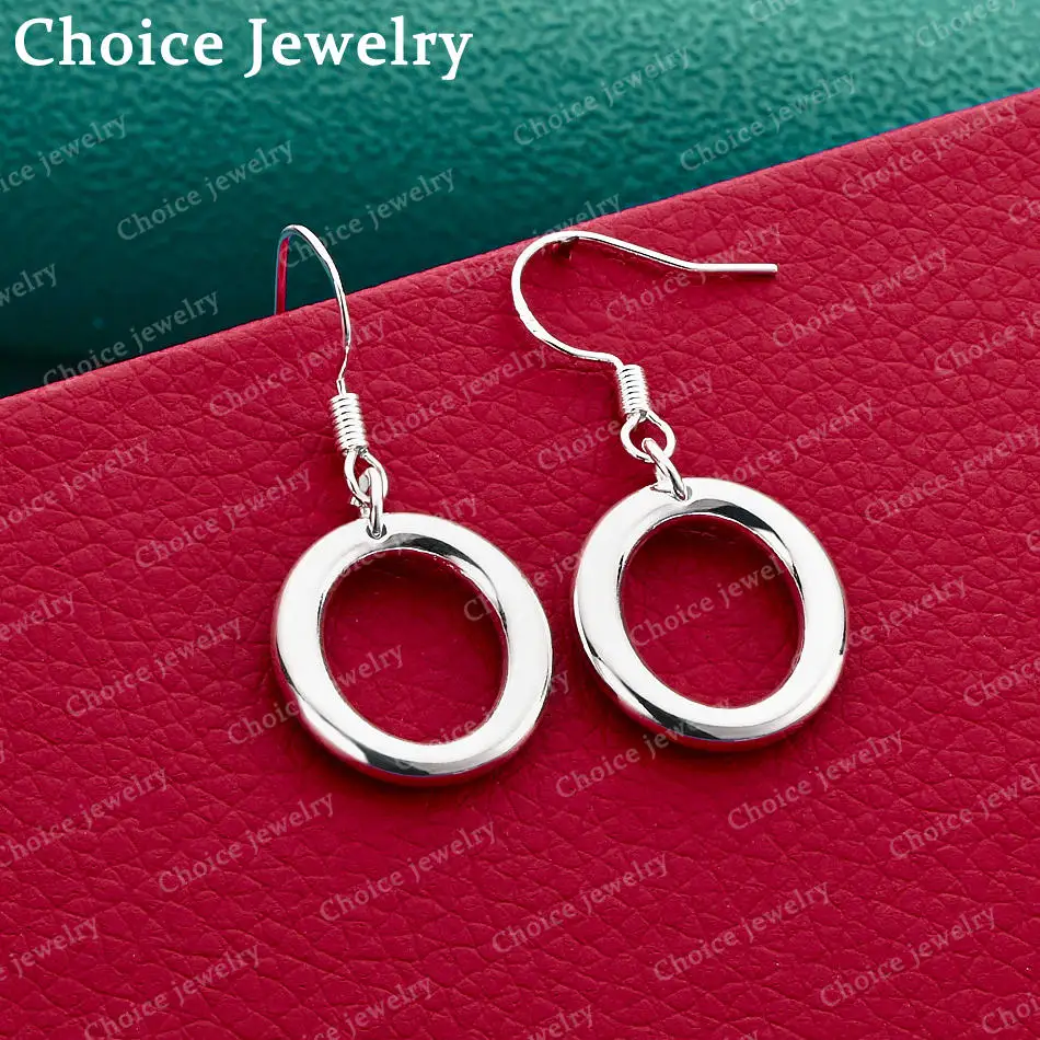 Ohrringe aus 925er-Sterlingsilber, O-förmige Tropfenohrringe für Damen, Schmuck, Mode, Party und Alltag