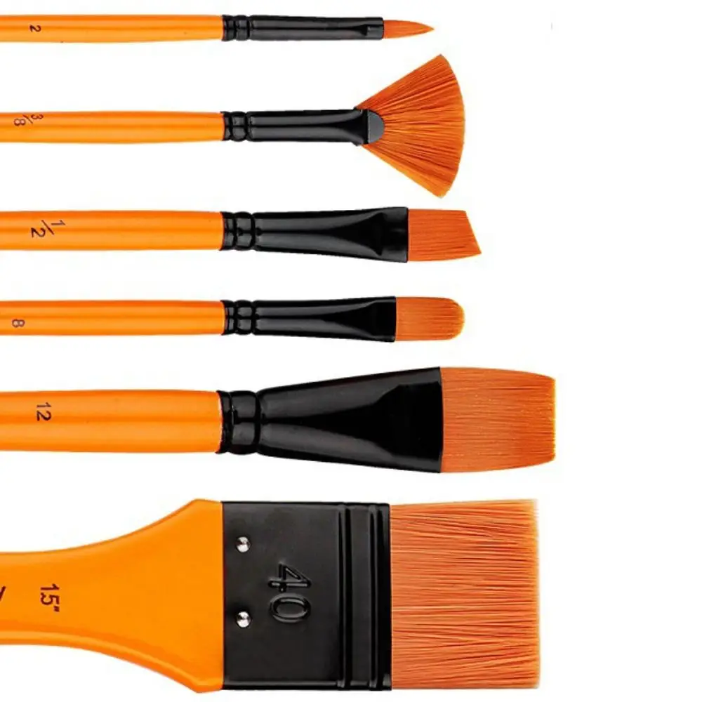 

6 шт./компл., хорошая адсорбция пигмента, кисть для акварельной краски, гибкая кисть, гладкая кисть для рисования, деревянный держатель для ручек