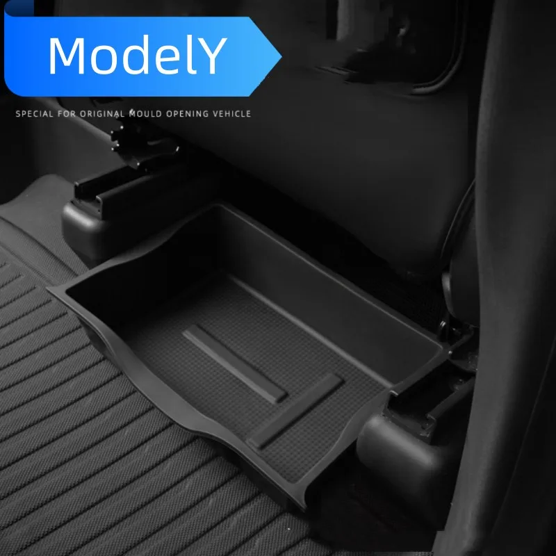 Under Seat Storage Box for Tesla Model Y 2020 - 2023 TPE Driver Passenger Front Underseat Hidden Organizer Tray Cubby  Drawer