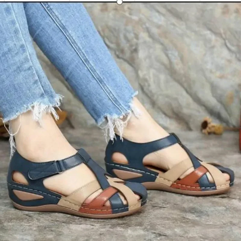 New Summer 2024 Women\'s Shoes Wedge Heel Color Matching Female Sandals Water Shoes for Women Sandals Sneakers