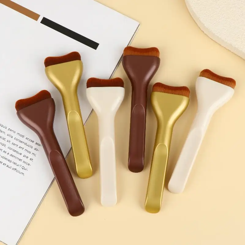 舌の形をしたメイクブラシ輪郭形成用タンニングリキッドファンデーションクリームブラッシュソフト毛多目的メイクツール日用