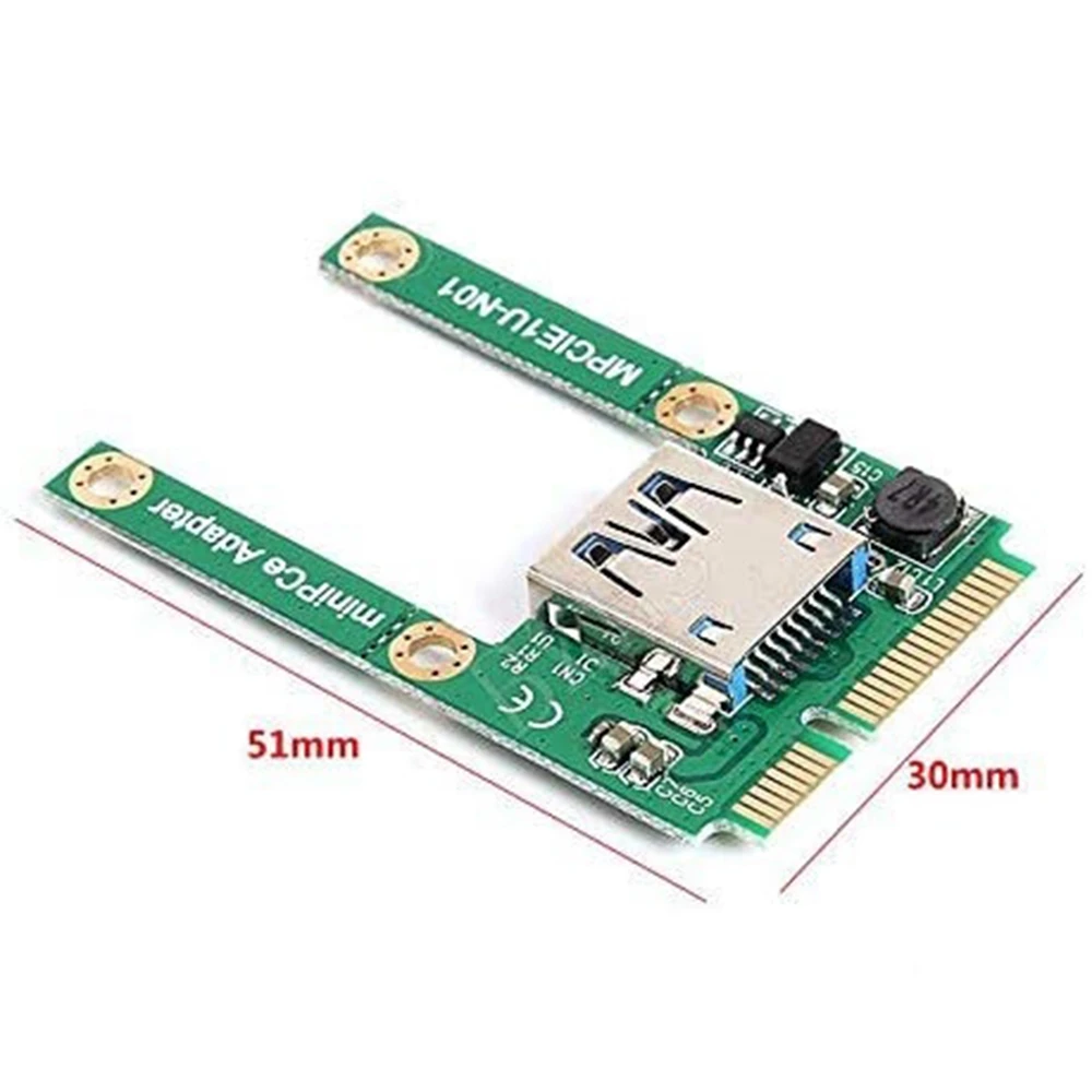 Mini PCI-E to USB3.0 Adapter Card PCIe to USB 3.0 Adapter, Suitable for Notebook Computers