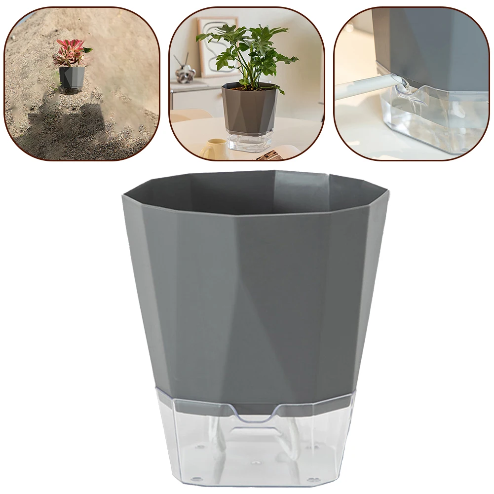 Flower Pots Transparent Double Layer Flower Pots Plastic Self Watering High-quality Plastic For Various Settings Including