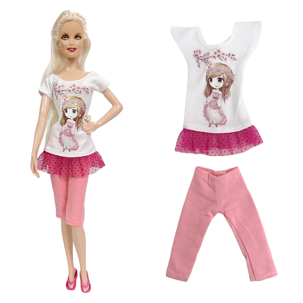 

1 Set 1/6 Doll Clothes Dress Fashion Shirt Pink Pants Clothing For 1/6 BJD SD FR Doll Accessories Toy