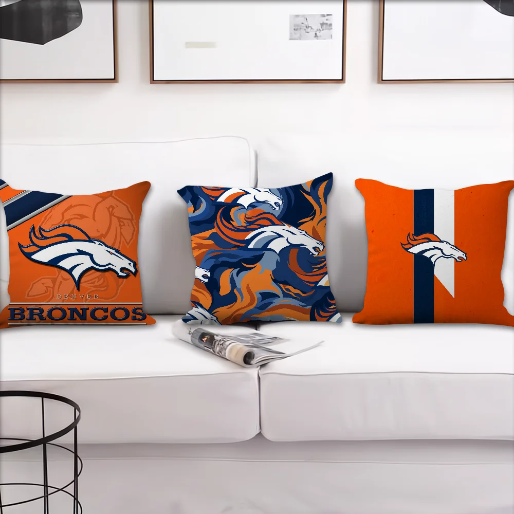 American Football Team Living Room Headboard Bedroom Office Cushion Cushion Sofa Nap Time D-Denver B-Broncos Club Pillow Case