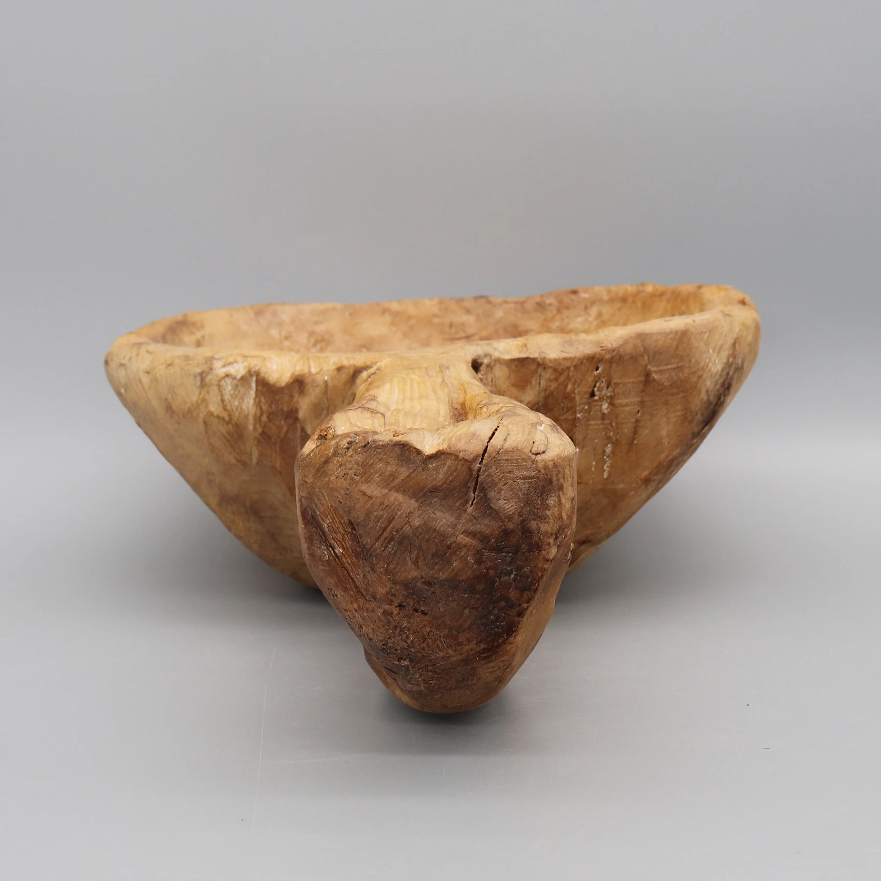 Old Wooden Scoop, Solid Wood Bowl, Plant Pot, Home Decoration