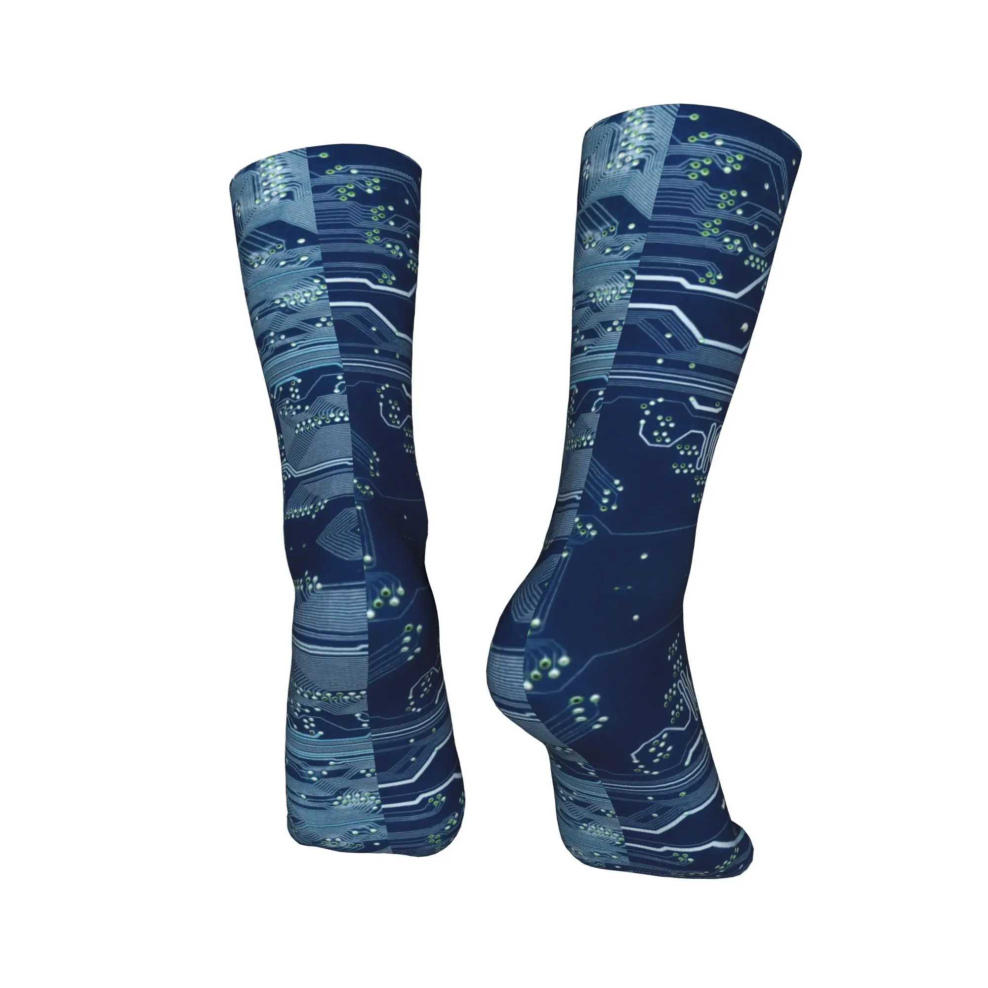 Medias geniales ciencia placa de circuito eléctrico calcetines hombres mujeres cálido suave ordenador placa base programador Tech Crew calcetines