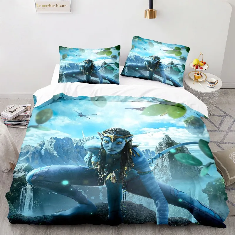 

Милый пододеяльник с рисунком Аватар 3, комплект постельного белья с Рождеством, король короля, полный размер для праздничной спальни, подростков, женский подарок