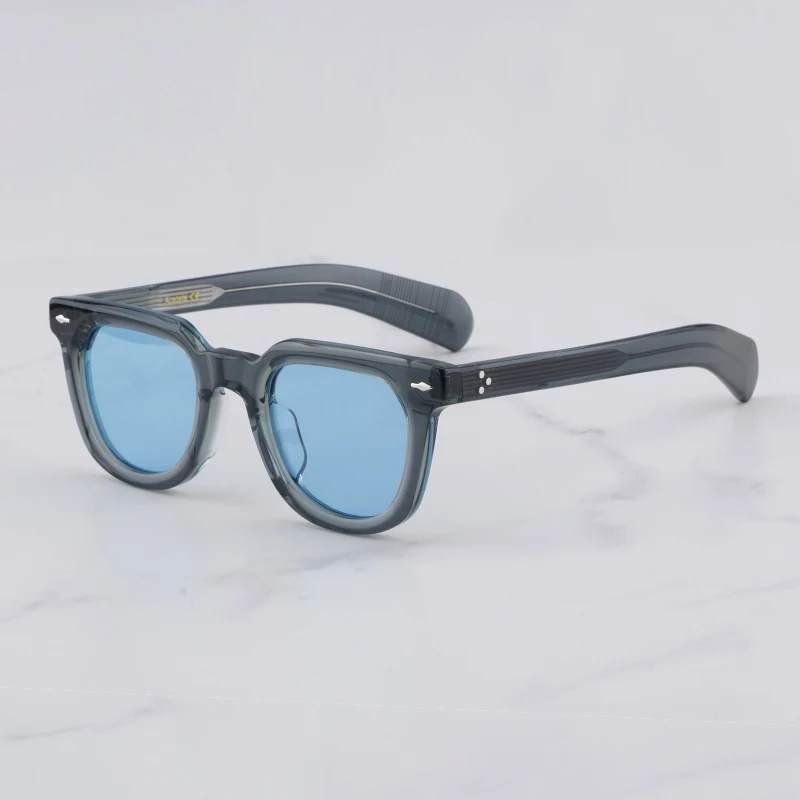 

2023 New Arrive Square Clear Grey Sunglasses Men Shades Blue Lens Classic Vendome Series Acetate Solar Glasses for Men