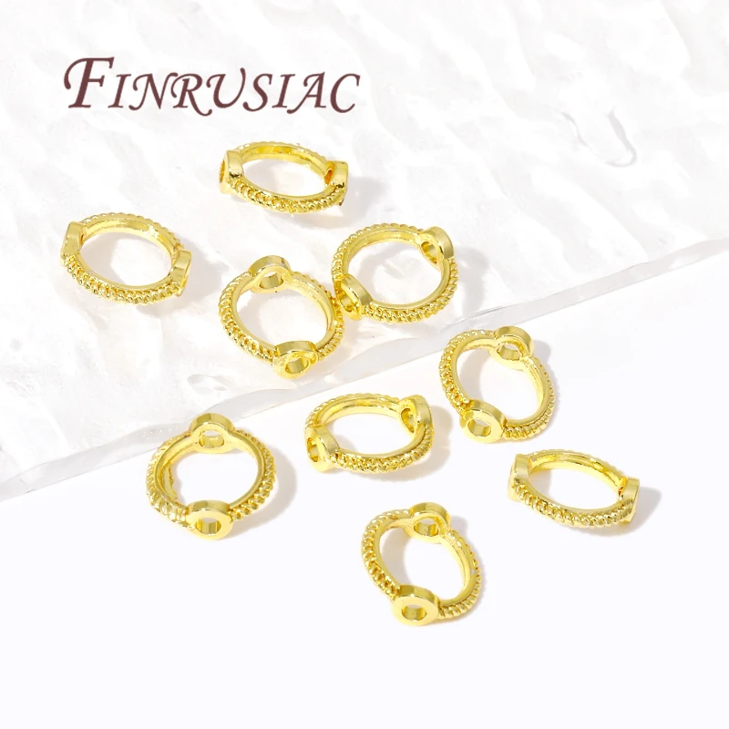 Multi Arten Messing Metall Kreis Rahmen Verbinder Spacer Perle, 14K/18K vergoldet Runde Perle Rahmen für DIY Perlen Schmuck Machen – Detail 15