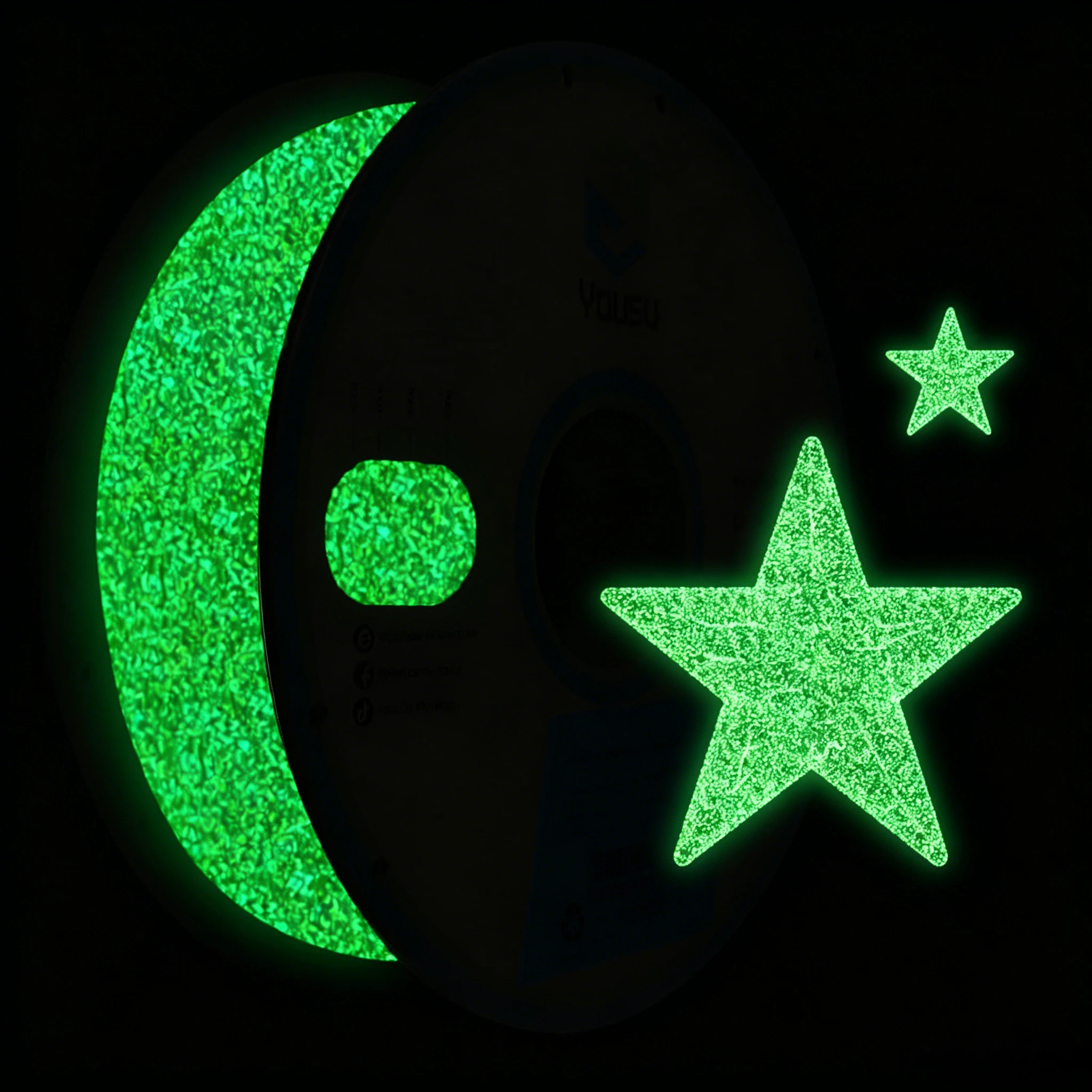 

Glow in The Dark PLA 3D Printer Filament 1.75mm,3D Printing Filament 250g,Dimensional Accuracy +/- 0.03mm,green Starry sky