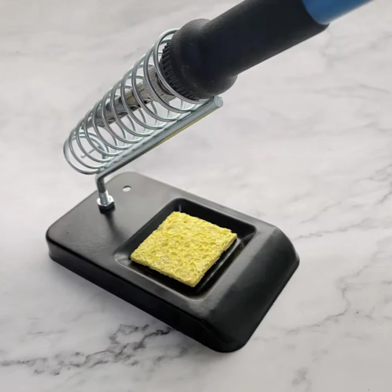 Soldering Iron Stand Portable Holder Soldering Tin Stand with Welding Cleaning Sponge Electric Soldering Iron Accessories