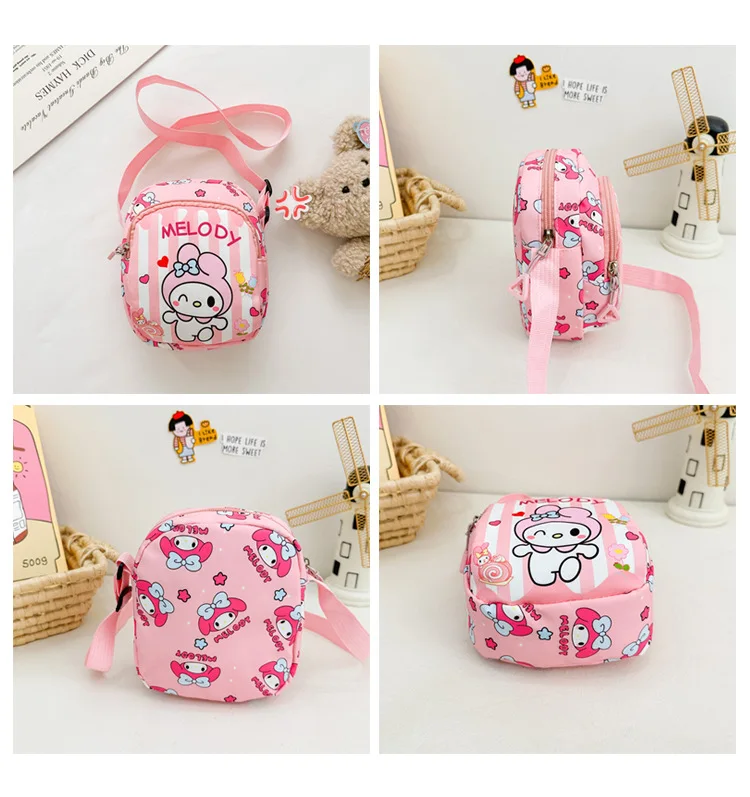 2025 novo estilo sanrio kuromi pochacco kawaii bolsa de ombro dos desenhos animados saco do mensageiro portátil mochila moda criança