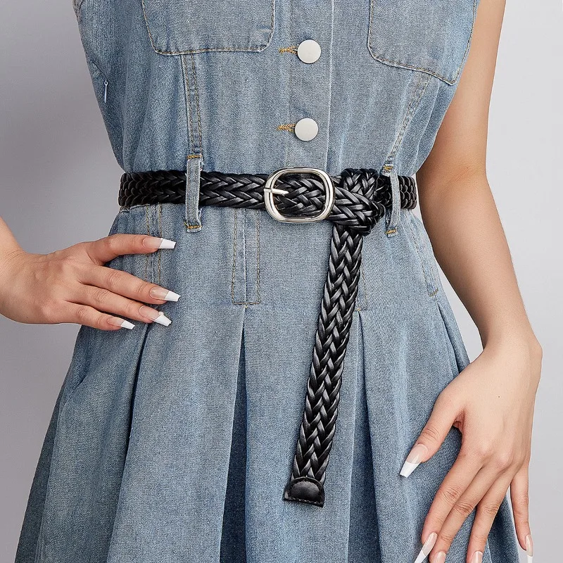 

Fashion Retro Braided for Women Belt Skirt Jeans Accessories Casual Personality Style Handmade Braided Belt