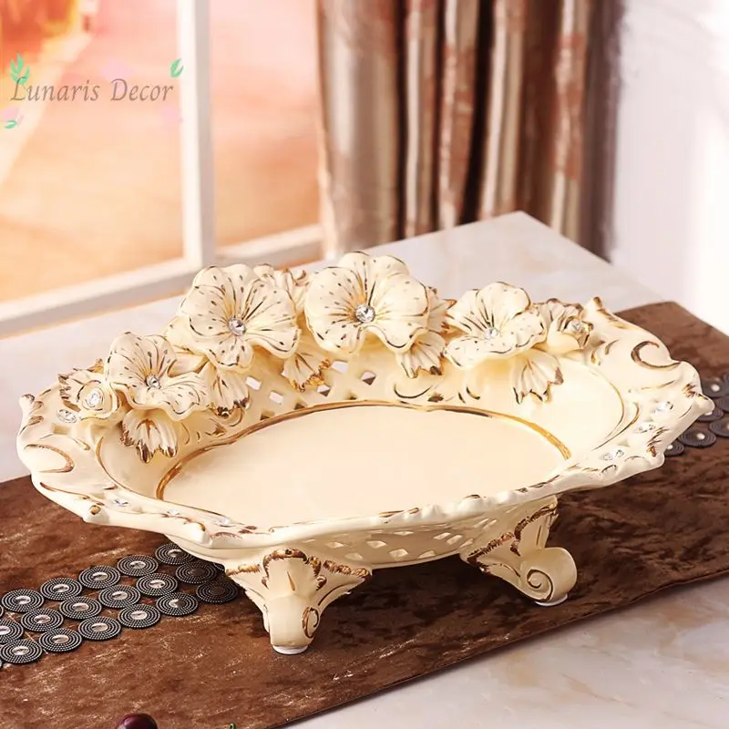 Upscale 3-Tier Decorative Fruit Tray, Multi-layer Candy & Nut Snack Storage Plate for Coffee Table Living Room Ornament