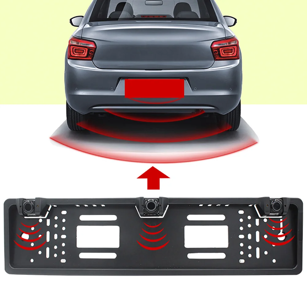 Eu Europe Car License Plate Frame Car Parking Sensor Kit