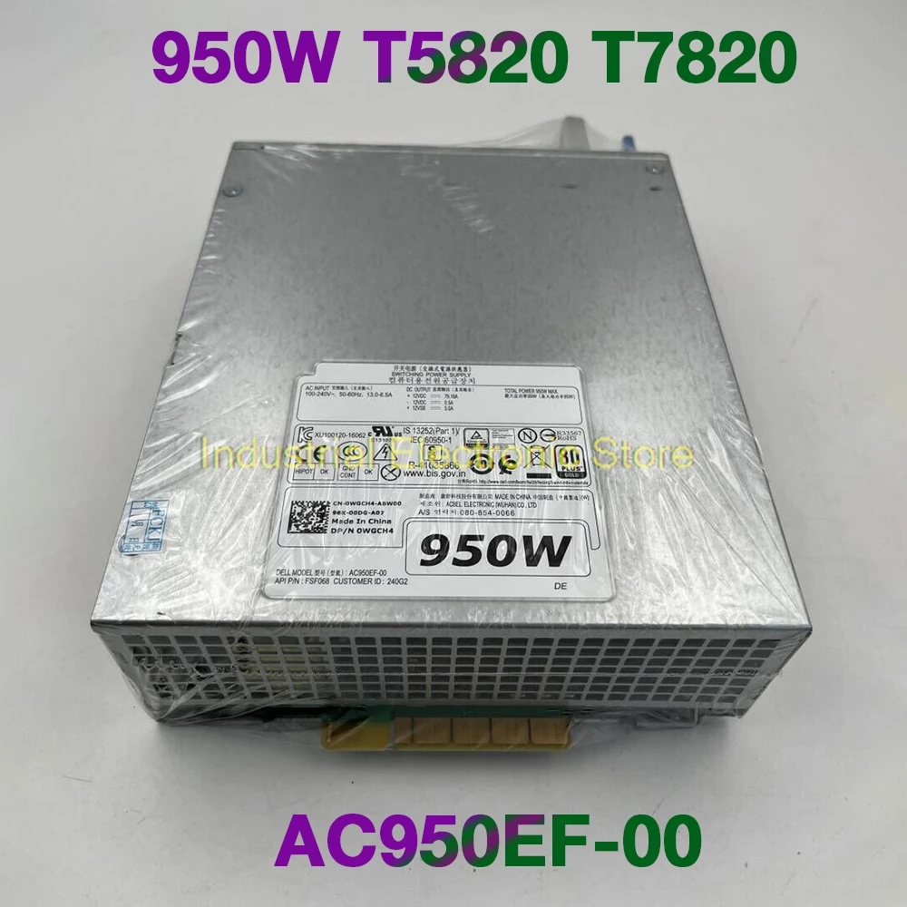 For DELL 950W T5820 T7820 Workstation Power Supply AC950EF-00 WGCH4 CXV28