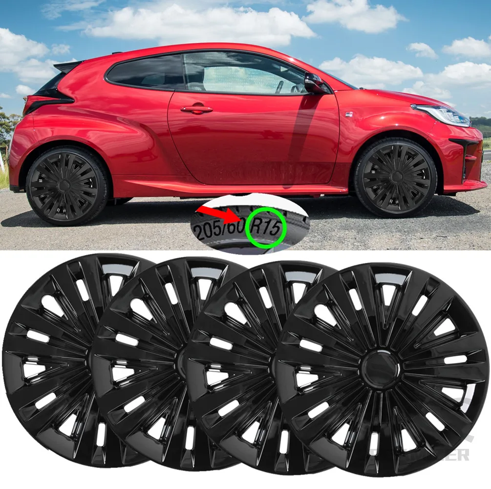 

4pcs15/16 Inch Universal Carl Hubcap Wheel Covers ABS Plastic Auto Snap On Wheel Cover Kit R15 R16 Rim Center Cover Decorative