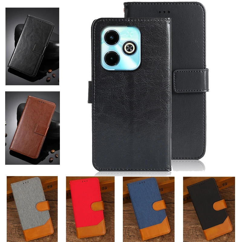 Magnetic Wallet Leather Case For Infinix Hot 40i 6.56