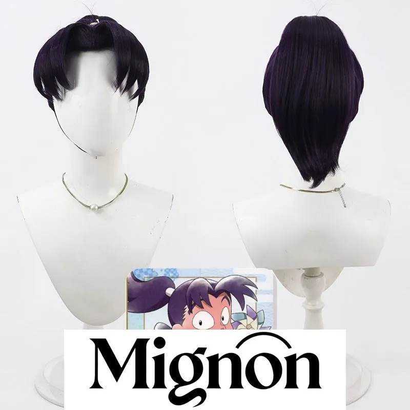 

Миньон Nintama Rantaro Settsu no Kirimaru, парик для косплея, рваный верх, темно-фиолетовая цельная коса