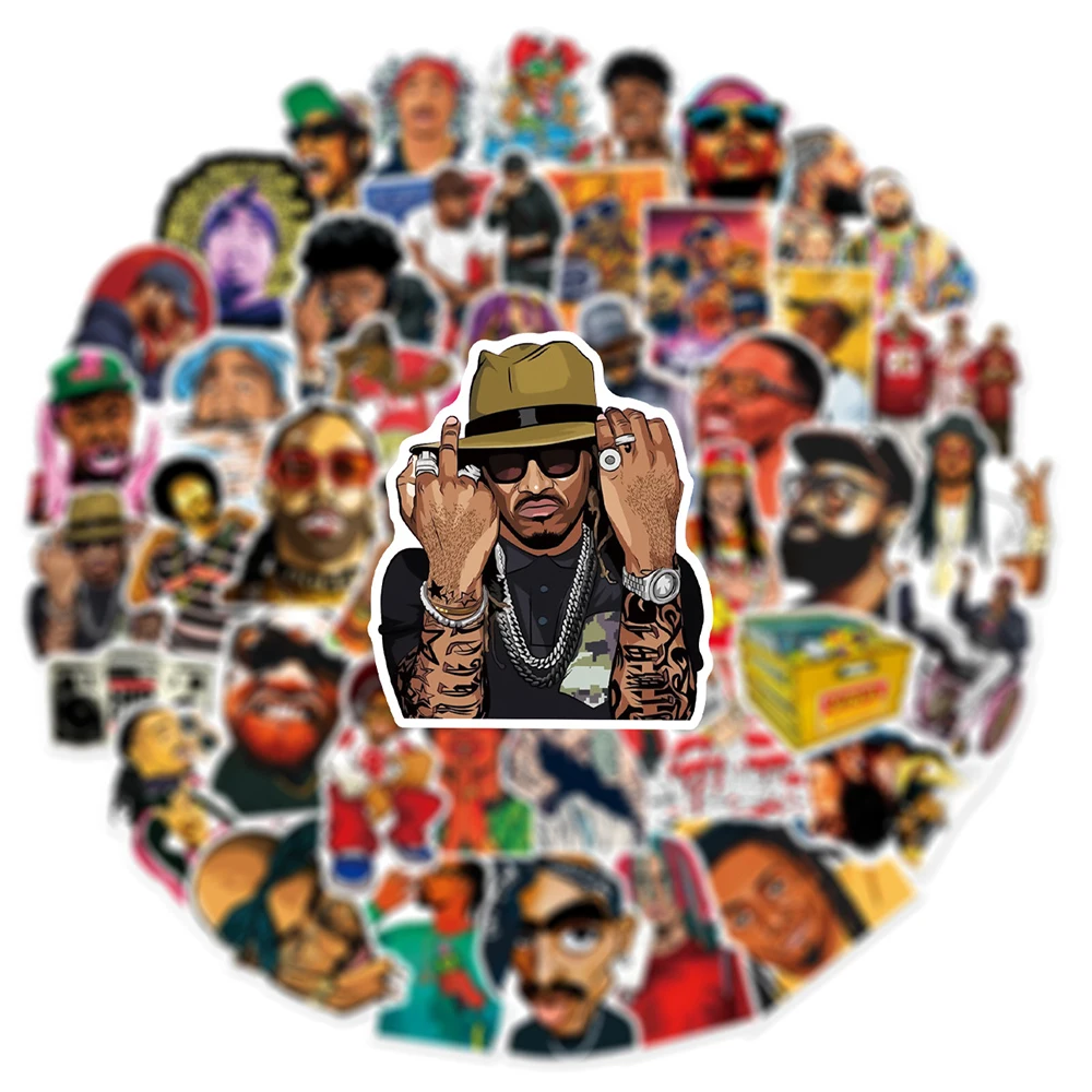 10/30/50pcs Rock Band Music Pop Singer Graffiti Stickers Hip Hop Rapper Decal Skateboard Laptop Car Guitar Phone Cool Sticker