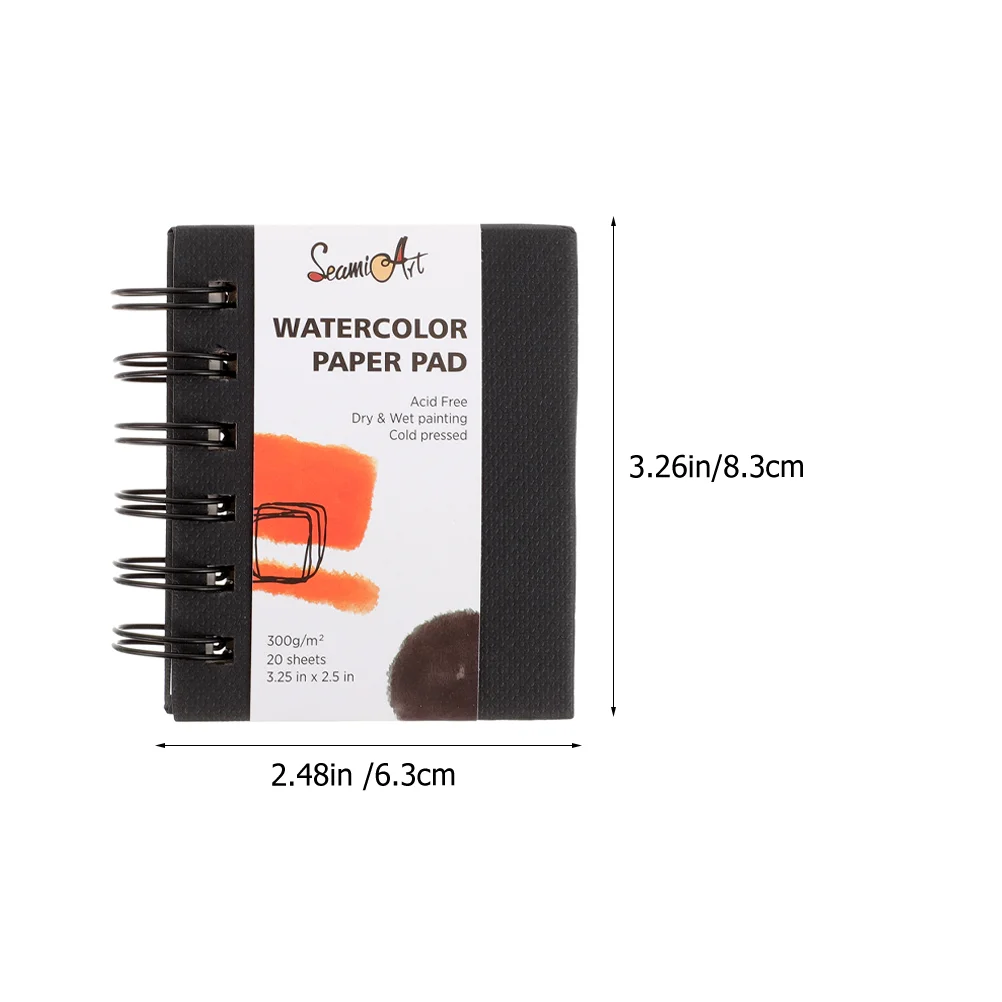 2 Pcs Watercolor Drawing Book on Wood Pulp Paper Gouache Marker (small Size) 2pcs Sketchbook Paint Note Pads