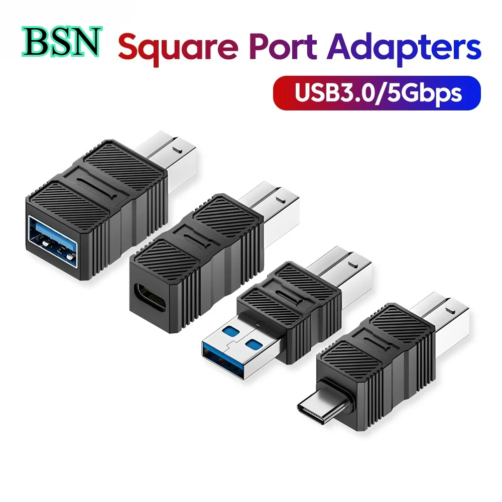 USB To B3.0 Printer Adapter Type C/ USB To B Square Port Converter For Printer Hard Disk Support Adapter/Charging/Data Transfer