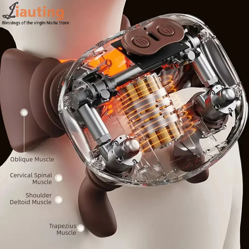 مدلك الرقبة مع محاكاة اليد الحقيقية اللاسلكية المحمولة مدلك الرقبة والظهر 4D تصميم تدليك العجن لتخفيف الآلام #5