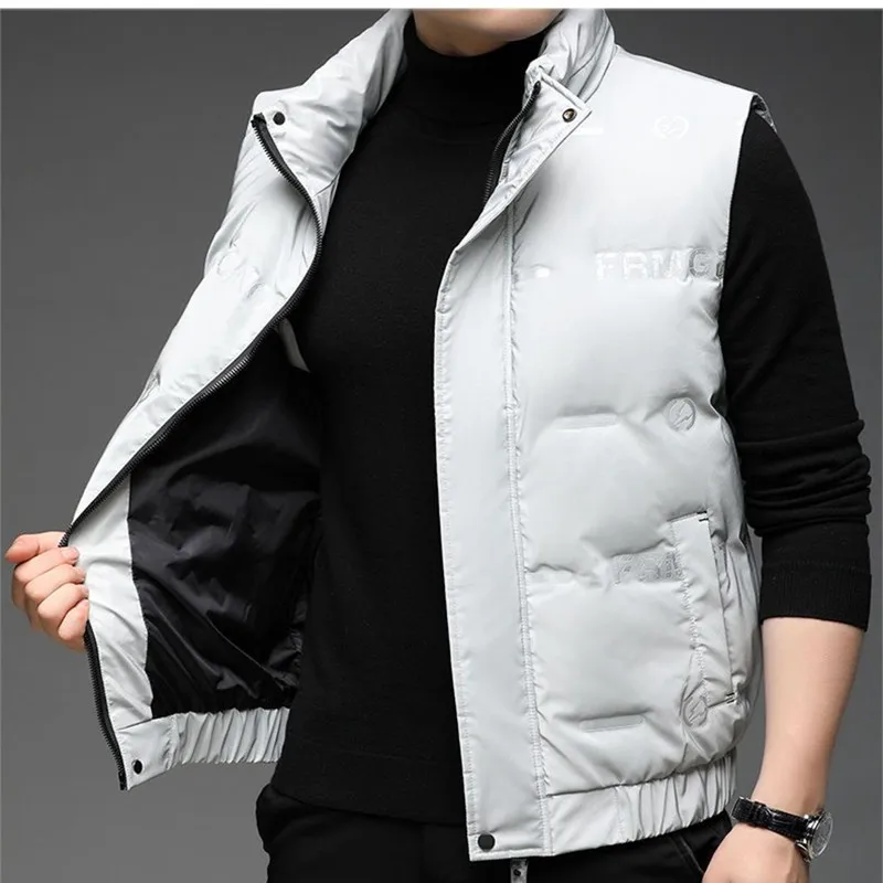 Golf Jackets Vest For Men's Zipper Duck Down Jacket Waistcoat Thick Warm Golf Coat Light Sof Duck Feather Man Golf Clothing 골프웨어