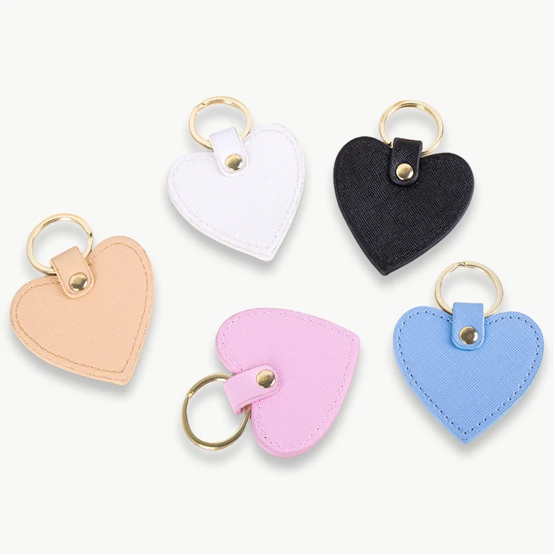 Heart-shaped Leather Keychain Custom LOGO Name Laser Engrave Text Personalized Key Chain Bag Pendant for Car Door Company Gift - view 5