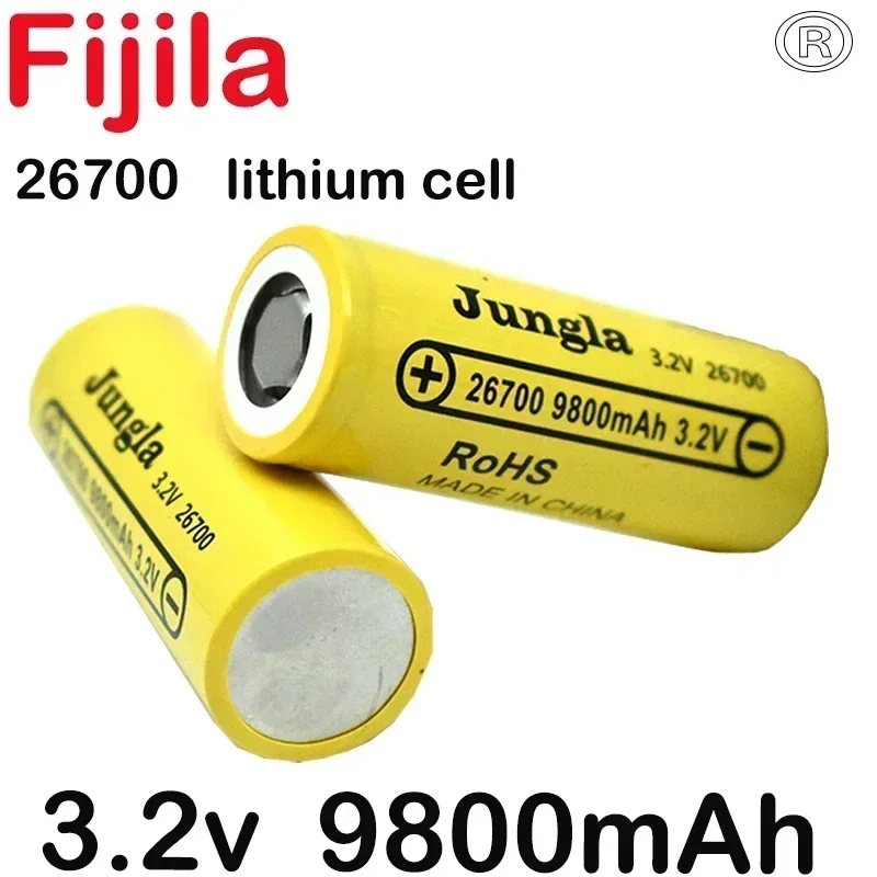 3.2V 26700 9800mAh LiFePO4 Battery 3C Continuous Discharge Maximum 5C High Power for Electric Car Scooter Energy Storage