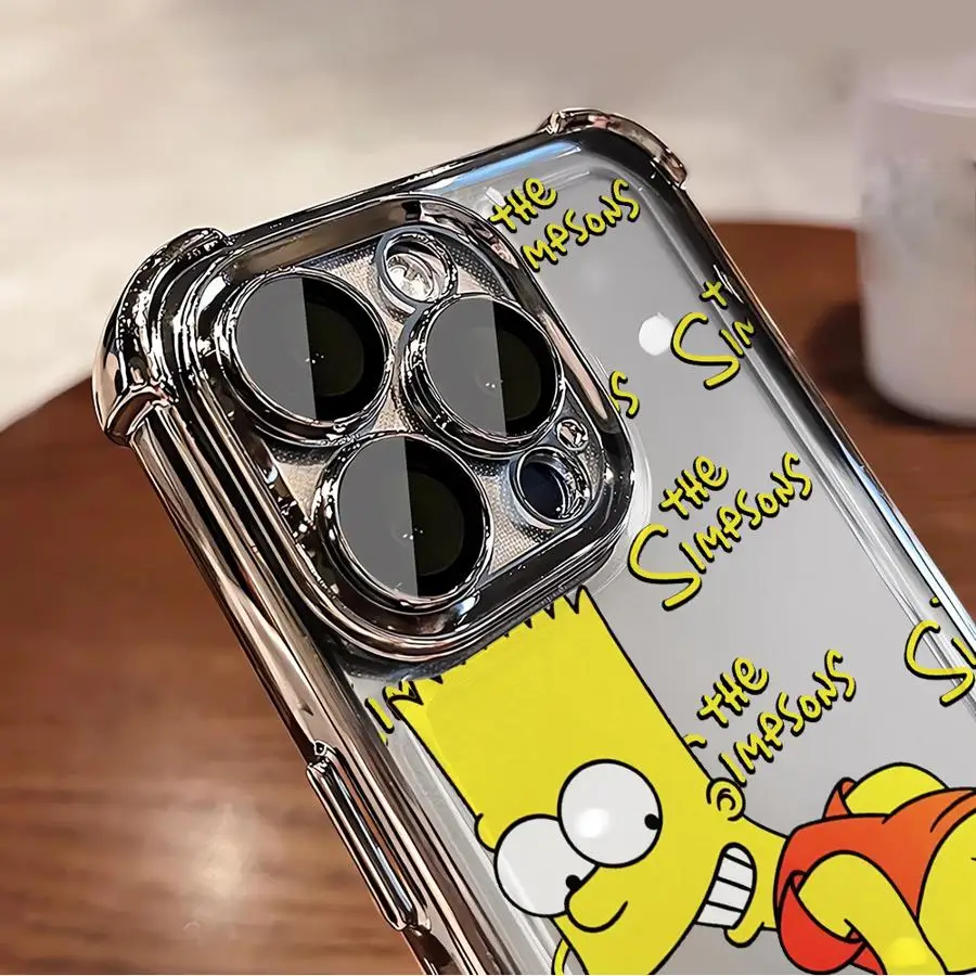 Parody The Simpsons Homer Bart Soft Phone Cover Case for iPhone 14 Pro 16e 13 11 XR 16 Pro Max 12 15