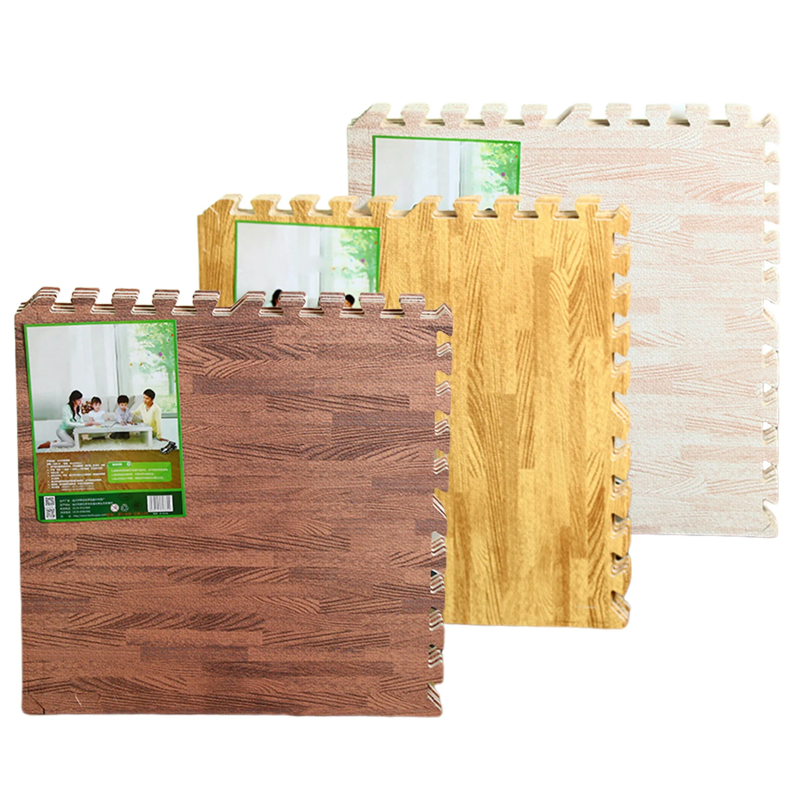 Thick Flooring Wood Mat Tiles Thick EVA Foam Anti-Fatigue Puzzle Floor Mat for Laundry Room Yoga &  Fitness Activities