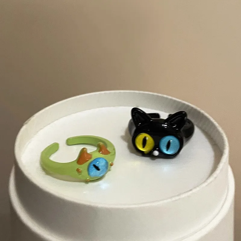 2023 New Arrival Sweet Cat & Monsters Design Girl Ring Promotion Jewelry For Girlfriend Gifts No Fade Cheap