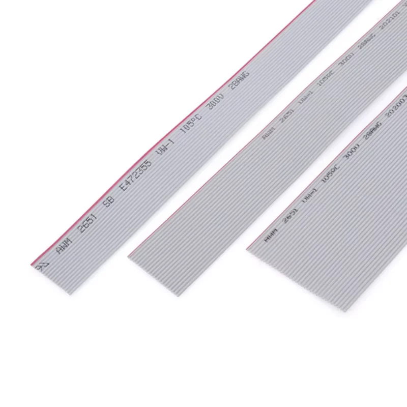 1/2/5 Meters 1.27mm Pitch Gray Flat Ribbon Cable 6/8/10/12/14/16/20/26/30/34/40/50/60 Pin 28AWG Wire for IDC FC 2.54mm Connector