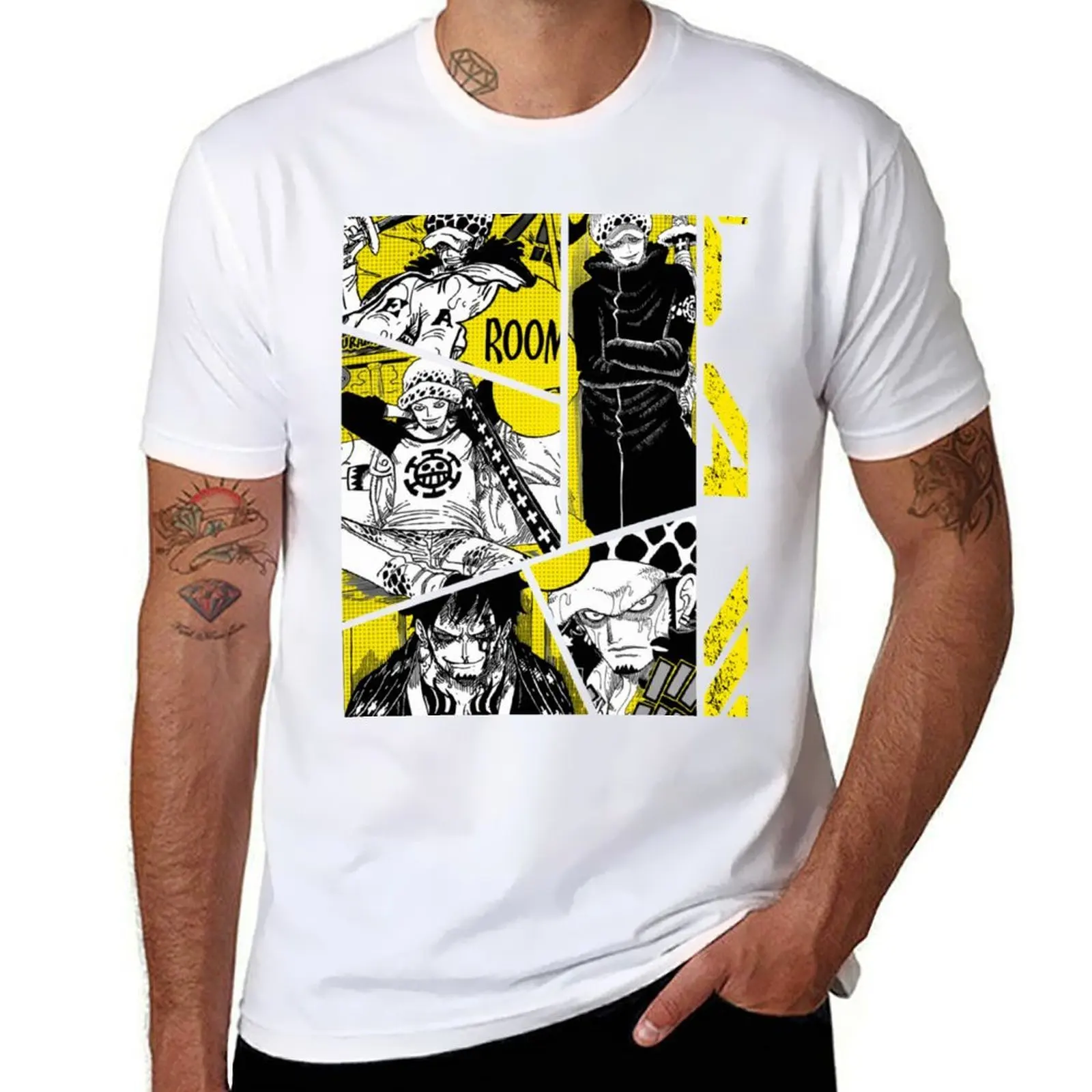 

Trafalgar Law Manga Panel T-Shirt t shirt for man 100 percent cotton t shirts for man cotton soft T-Shirt