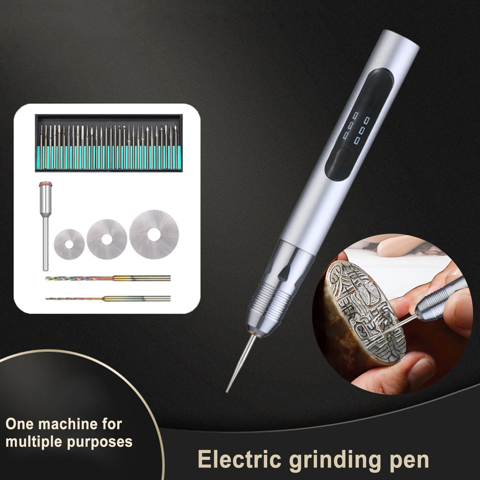 Mini Carving Pen Engraver Speed Regulating Charging Lithium Small Wood DIY Polishing Lettering Pen Electric Nails Machine Set