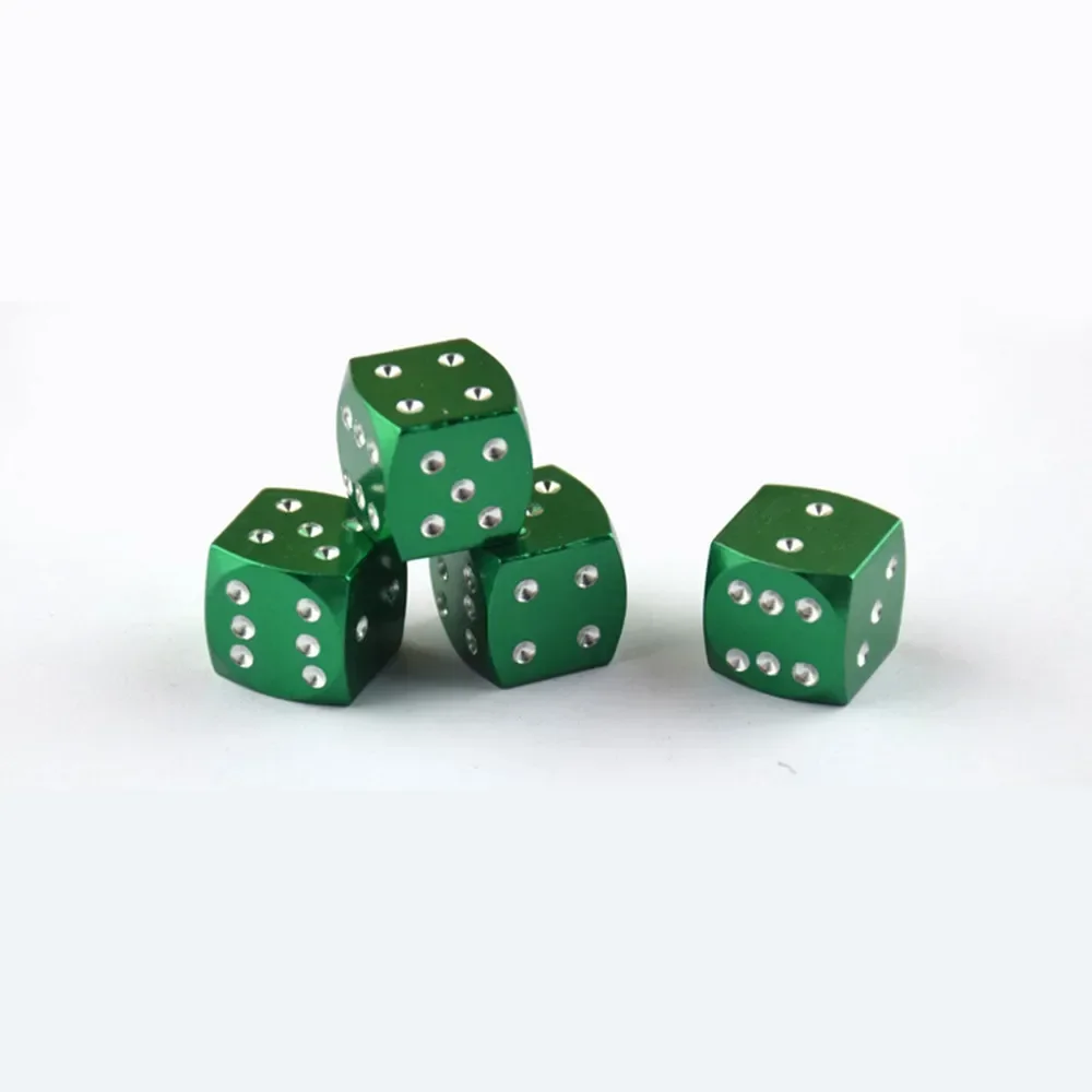 4x Red Dice Car Bike Motorcycle BMX Wheel Tyre Valve Metal Dust Caps Dusties Automobiles Accessories