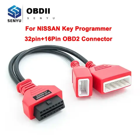 Adaptateur de passerelle pour Nissan, câble d'extension 32 + 16 broches vers OBD2 16 broches mâle à femelle, programmeur de clé ECU de voiture, outil de connecteur automatique OBD