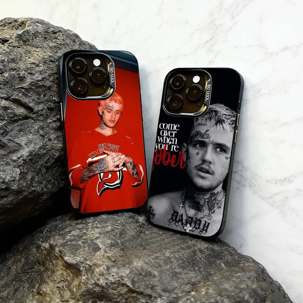 Funda para Teléfono Lil Peep Hellboy Love Rapper para iPhone 17, 16, 15, 14, 13, 12, 11 Plus, Pro Max, XS, Funda Plateada Colorida