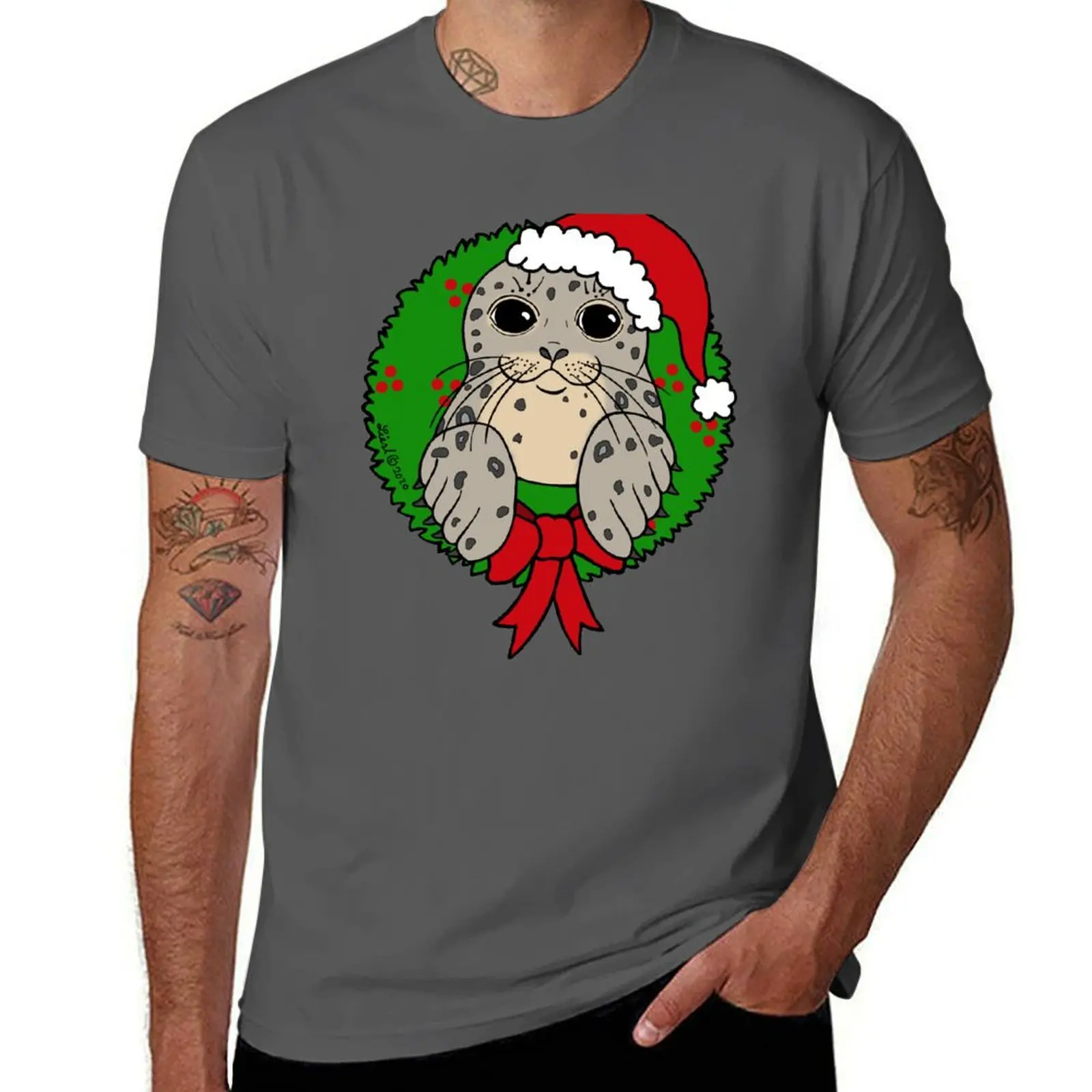 

Christmas Seal T-Shirt Plus Size Quick Dry Sports Tee
