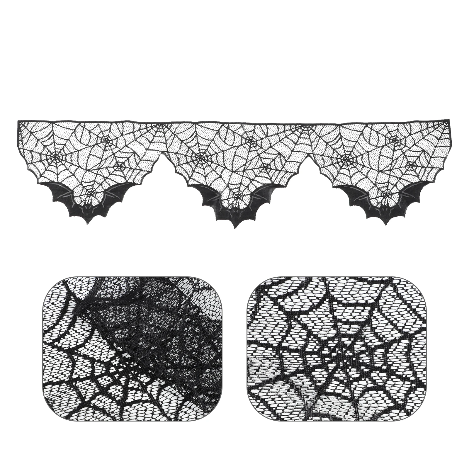 

Black Spider Web Tablecloth Halloween Party Decor Lace Table Cover For Indoor Outdoor Scary Spiderweb Table Runner Haunted