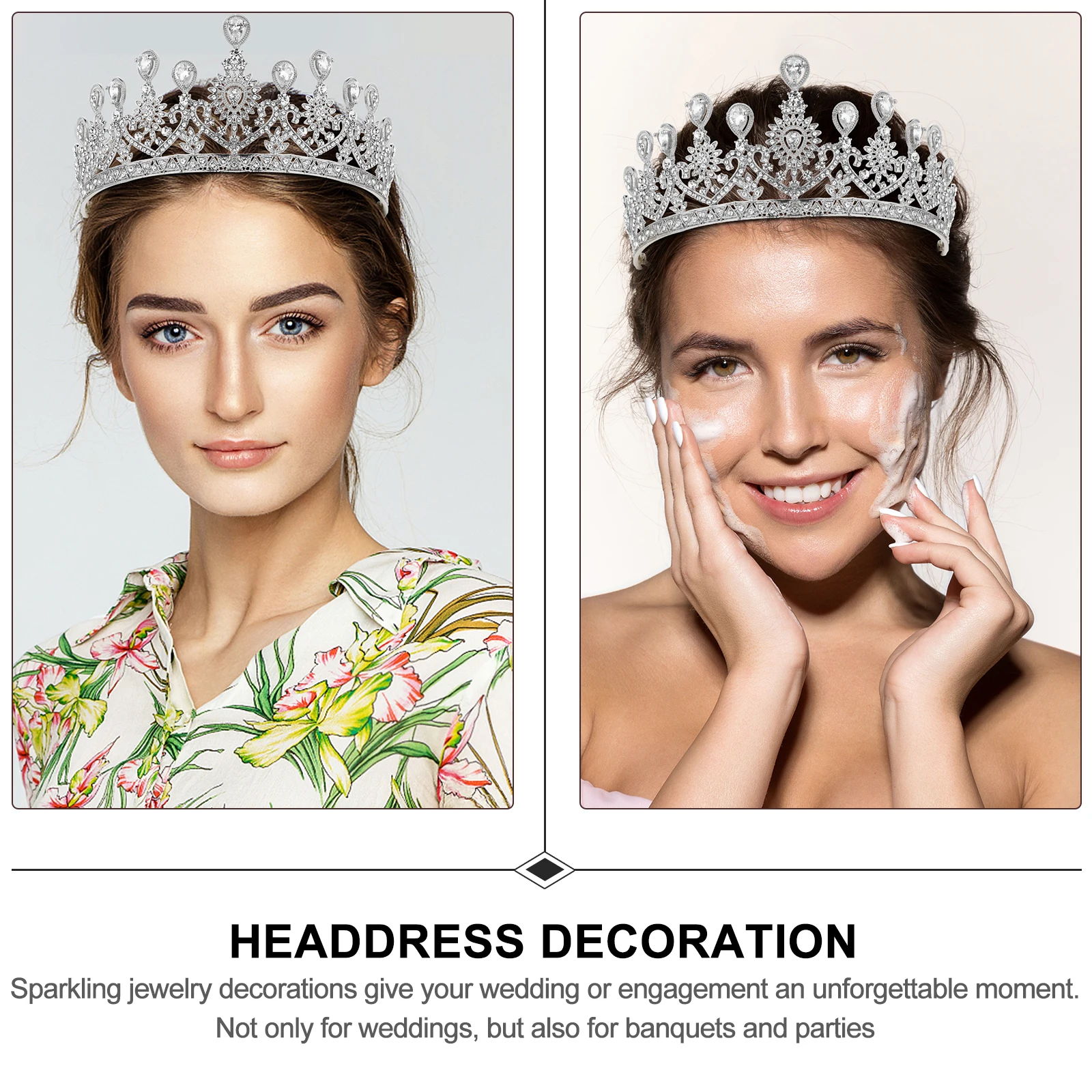 

Princess Crown Bridal Hair Accessories for Women Rhinestone Headdress Wedding Bride Alloy Bridesmaid