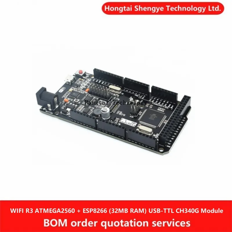 WIFI R3 ATMEGA2560 + ESP8266 (32MB Memory) USB-TTL CH340G Compatible Arduino Electronic Development Board Module