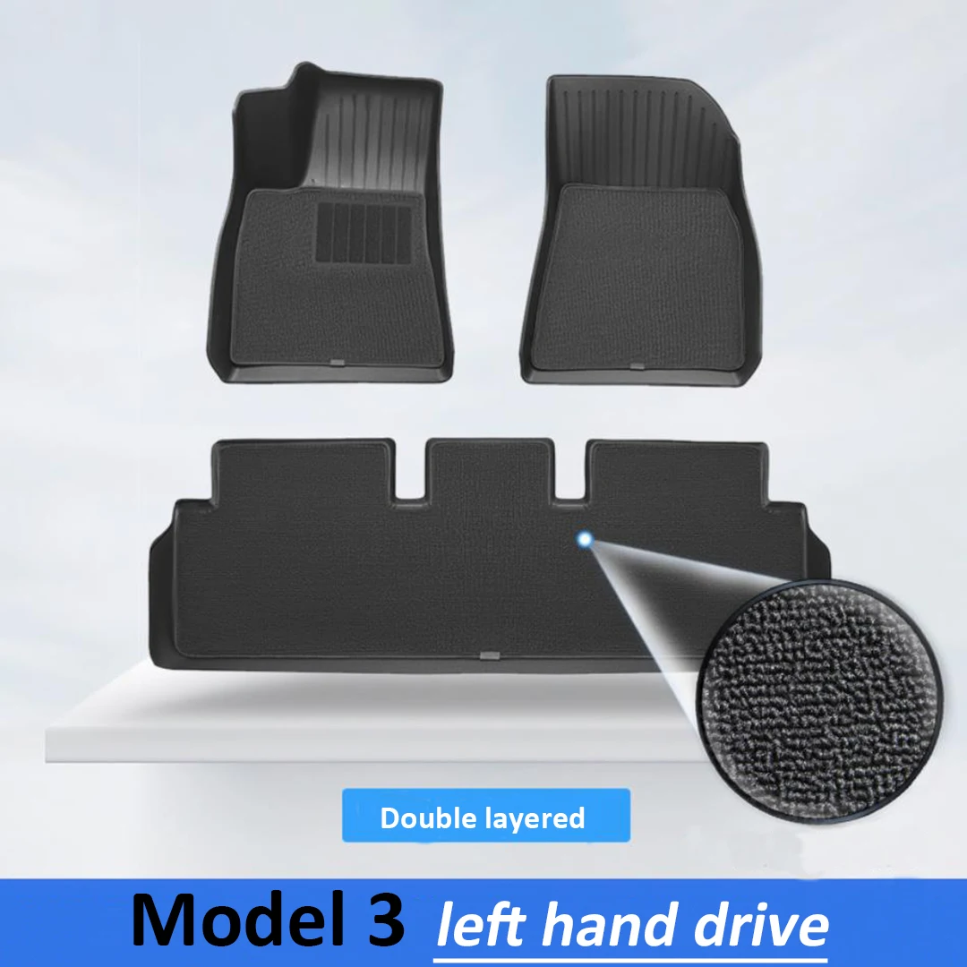 TPE Special double-layer carpet floor mats For Tesla Model 3 Foot pad Model Y right hand drive Blanket Modified accessories