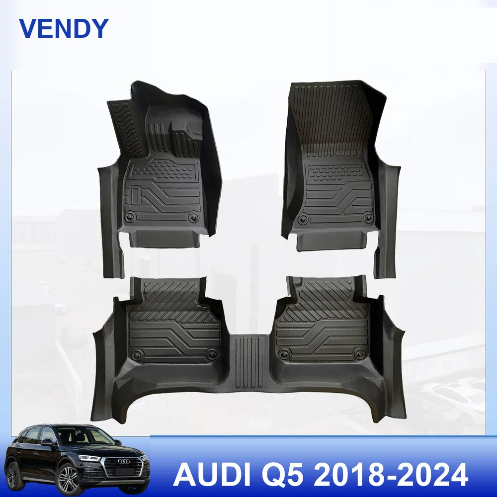 TPE Car Floor Mats Custom Fit for Audi Q5 2018-2024 Left Hand Drive Full Set All Weather Waterproof Easy to Clean