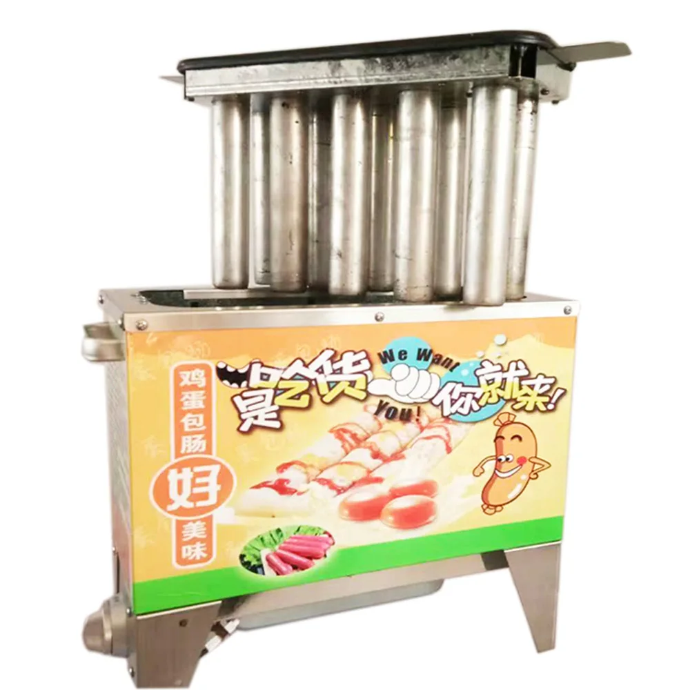 Commercial ไข่ไส้กรอกไส้กรอกไข่อัตโนมัติสิบหลุมไข่ไส้กรอกเครื่องทําแฮมขนมขบเคี้ยวอุปกรณ์