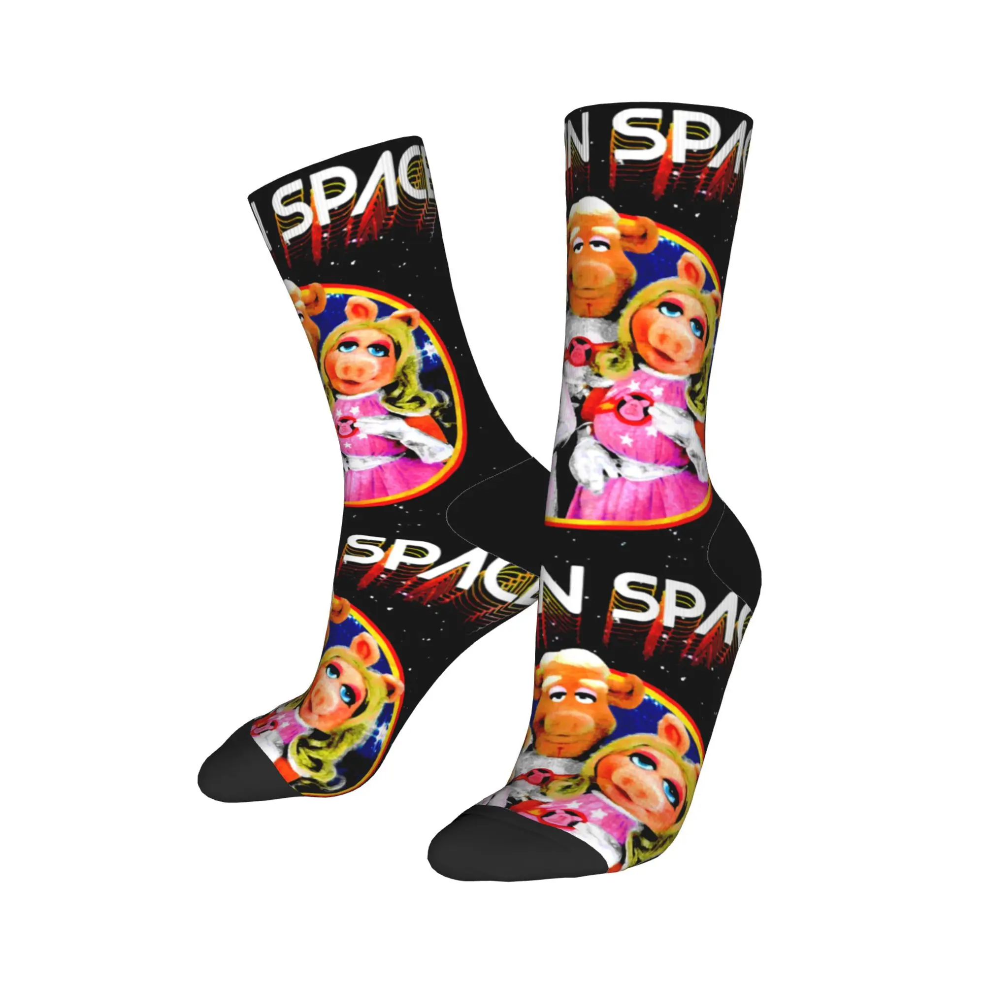 Retro The Hidden Mystery Behind The Muppet Show Skateboard Socks Polyester Middle Tube Socks for Unisex Sweat Absorbing