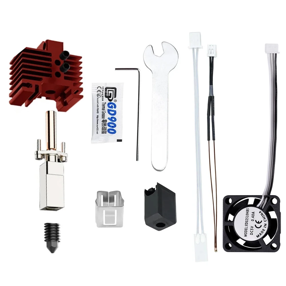 Upgrade V2 Hotend-Kit für Bambu Lab P1P X1 P1S X1C: Hotend-Thermistor, Bimetall-Hals, Bambulab-Düse aus gehärtetem Stahl, Druckkopf
