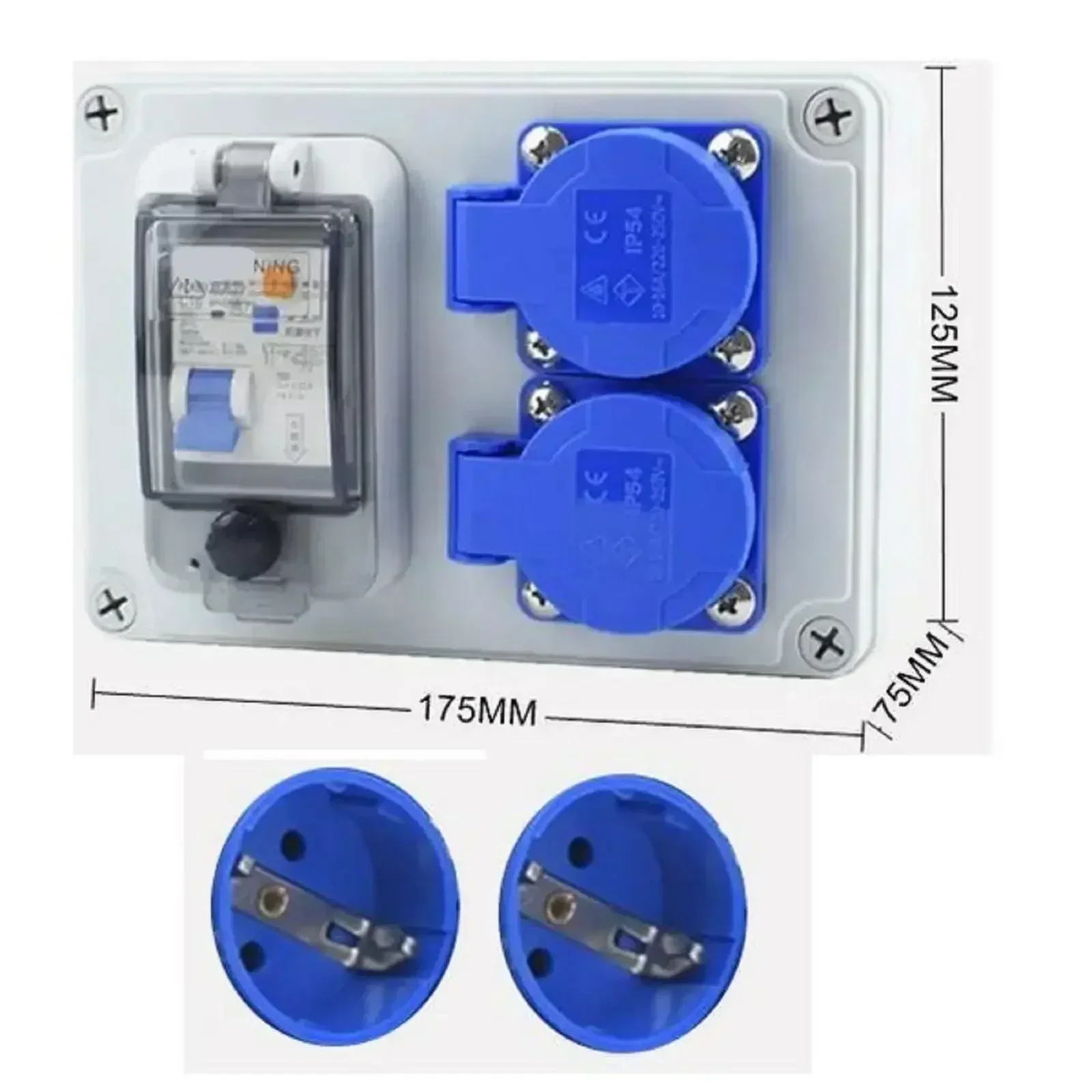 IP54 Wall Power Distributor With 2-Pin Construction Electrical Enclosure Residual Current Protection Distributor Electrical Tool